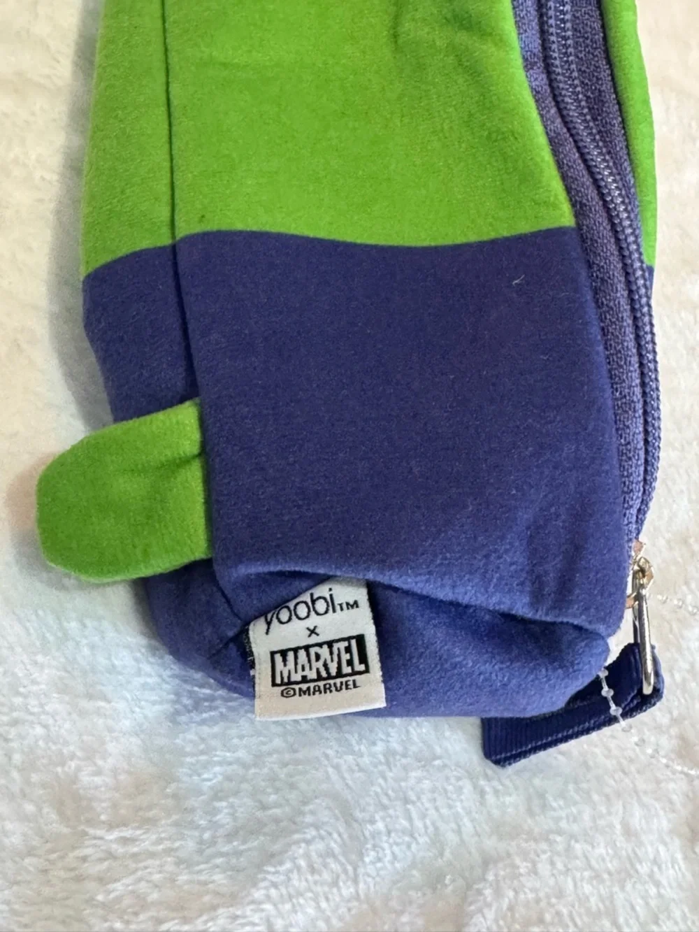 Yoobi Green and Purple Plush Pencil Pouch